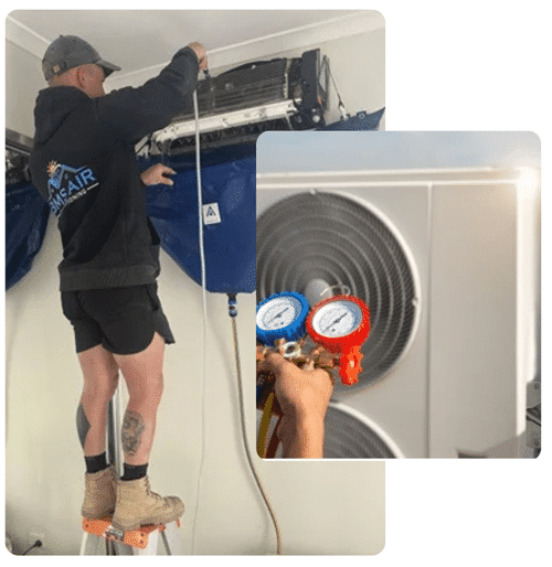 Air Conditioner Being Re-Gassed by Perth Technician